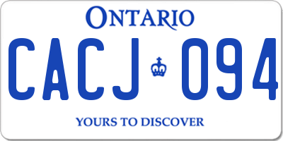 ON license plate CACJ094