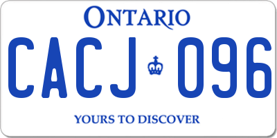 ON license plate CACJ096