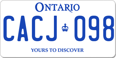 ON license plate CACJ098