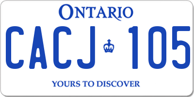 ON license plate CACJ105