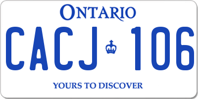 ON license plate CACJ106