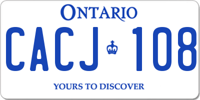 ON license plate CACJ108