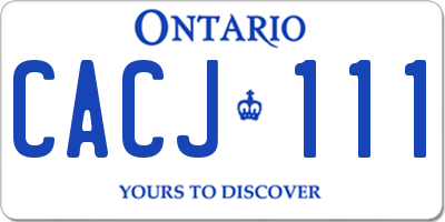 ON license plate CACJ111