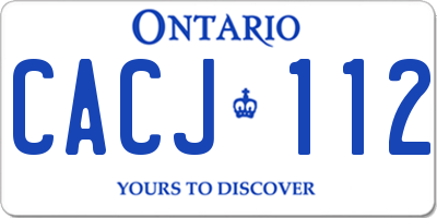 ON license plate CACJ112