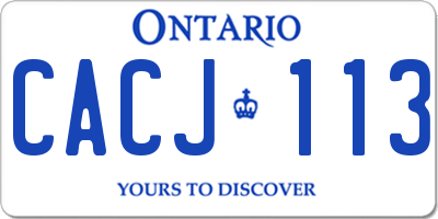 ON license plate CACJ113