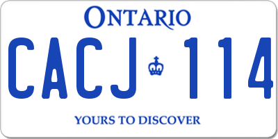 ON license plate CACJ114