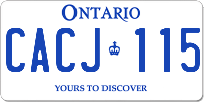 ON license plate CACJ115