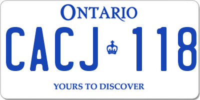 ON license plate CACJ118