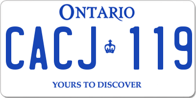 ON license plate CACJ119