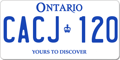 ON license plate CACJ120