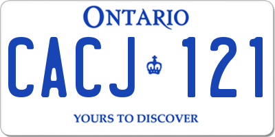 ON license plate CACJ121