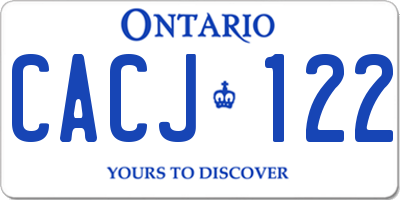 ON license plate CACJ122