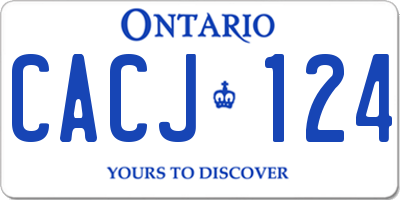 ON license plate CACJ124