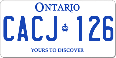 ON license plate CACJ126