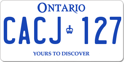 ON license plate CACJ127