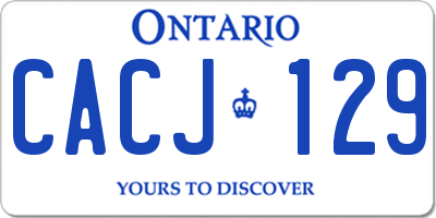 ON license plate CACJ129