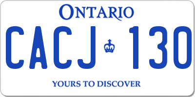 ON license plate CACJ130