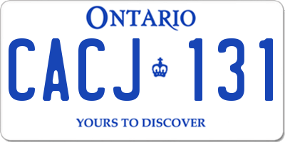 ON license plate CACJ131