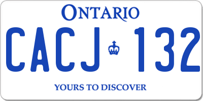 ON license plate CACJ132