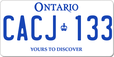 ON license plate CACJ133