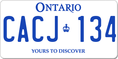 ON license plate CACJ134