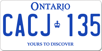 ON license plate CACJ135