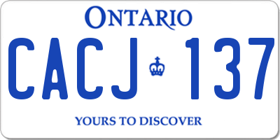 ON license plate CACJ137