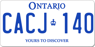 ON license plate CACJ140