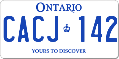 ON license plate CACJ142