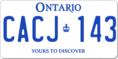 ON license plate CACJ143