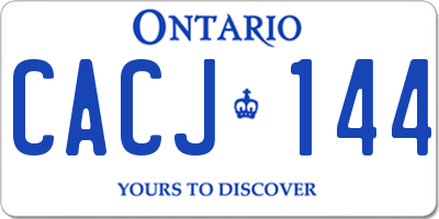 ON license plate CACJ144