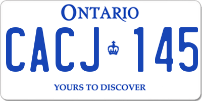 ON license plate CACJ145