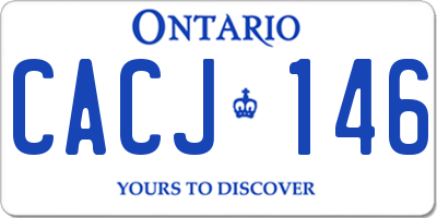 ON license plate CACJ146