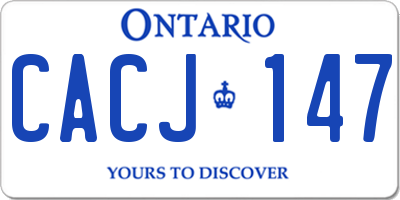 ON license plate CACJ147