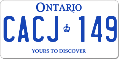 ON license plate CACJ149