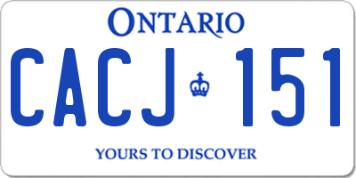 ON license plate CACJ151