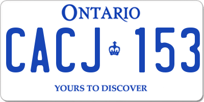 ON license plate CACJ153