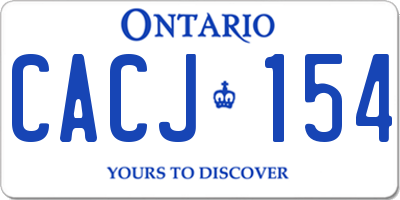 ON license plate CACJ154