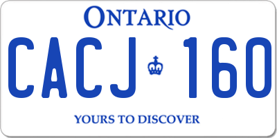 ON license plate CACJ160