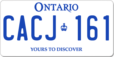 ON license plate CACJ161