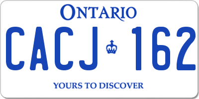 ON license plate CACJ162