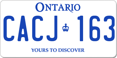 ON license plate CACJ163