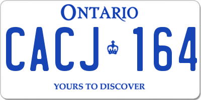 ON license plate CACJ164