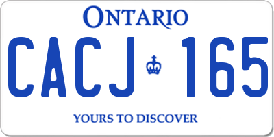 ON license plate CACJ165