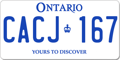 ON license plate CACJ167