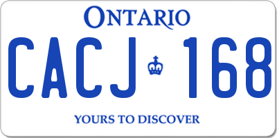 ON license plate CACJ168