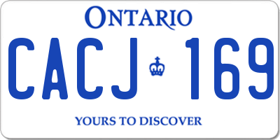 ON license plate CACJ169