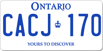 ON license plate CACJ170