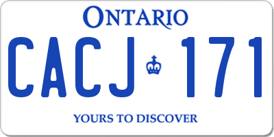 ON license plate CACJ171