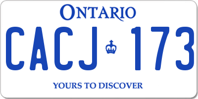 ON license plate CACJ173